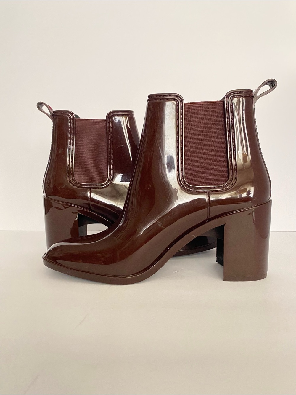 Jeffrey Campbell Hurricane2 Brown Patent Chelsea Boots Sz 8 - Picture 5 of 9
